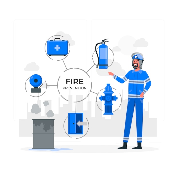 Fire prevention concept illustration