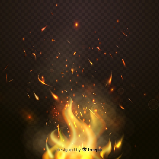 Free vector fire sparks effect background theme