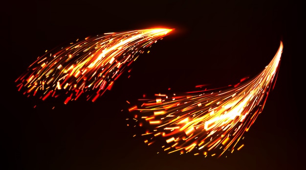 Бесплатное векторное изображение Огонь искры сварка металла, резка железа