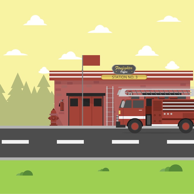 Free vector fire station background design