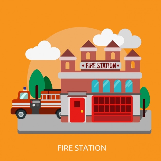 Free vector fire station background design