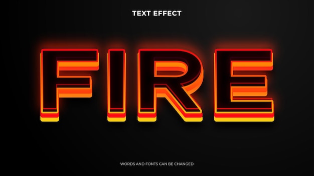 Free vector fire style 3d text effect