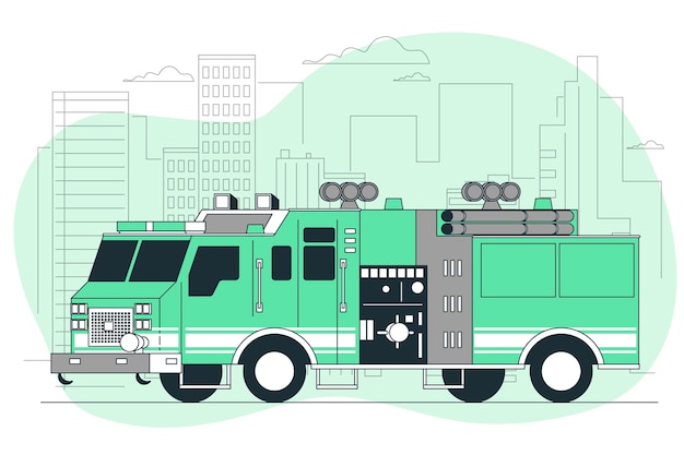 Иллюстрация концепции пожарной машины