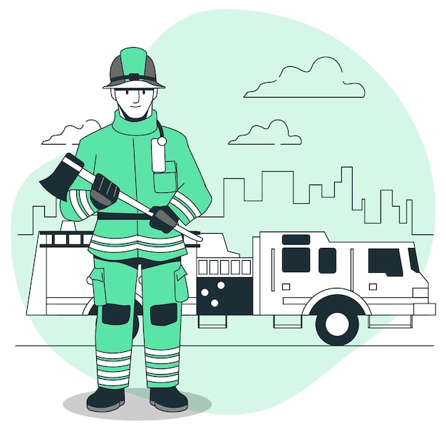 Free vector firefighter concept illustration