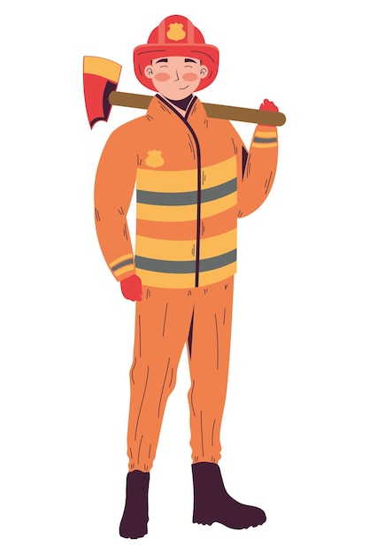 Free vector firefighter male professional worker