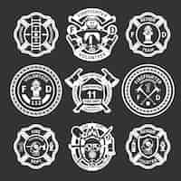 Free vector firefighter white label set