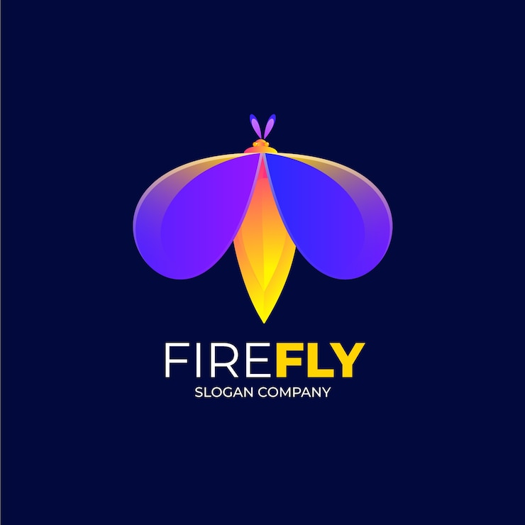 Free Vector firefly branding logo template