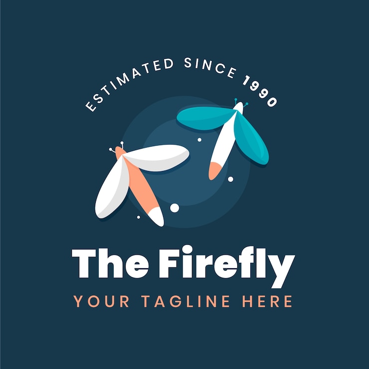 Free Vector firefly branding logo template