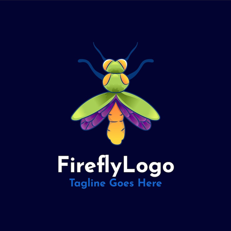 Free Vector firefly branding logo template