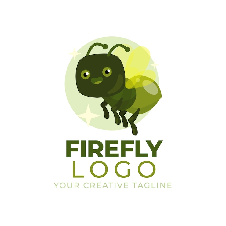 Free Vector firefly branding logo template