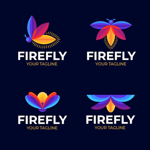 Free vector firefly branding logo template