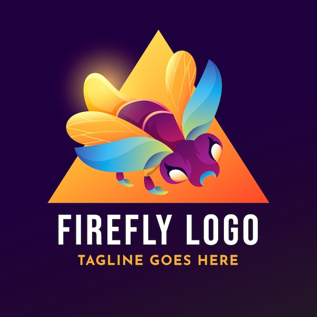 Free vector firefly branding logo template