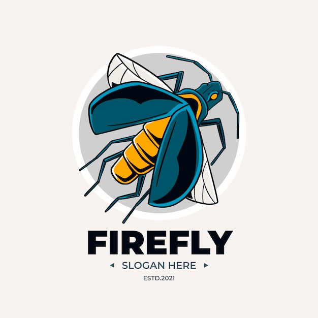 Free vector firefly branding logo template