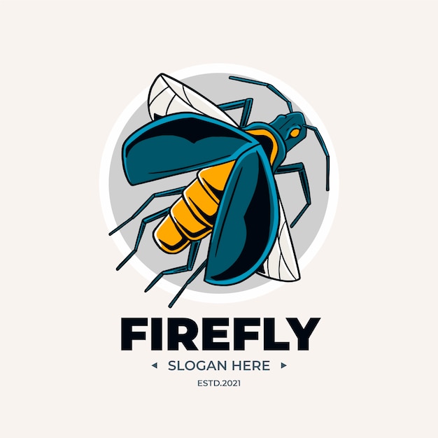 Шаблон логотипа бренда firefly