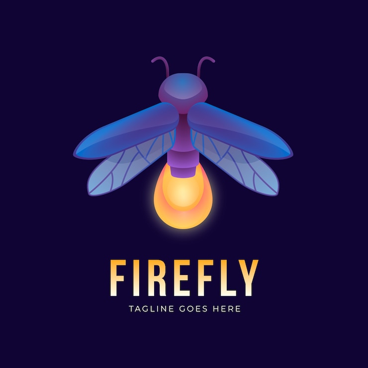 Free Vector firefly branding logo template