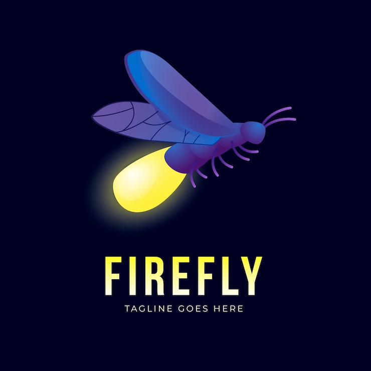 Free Vector firefly branding logo template