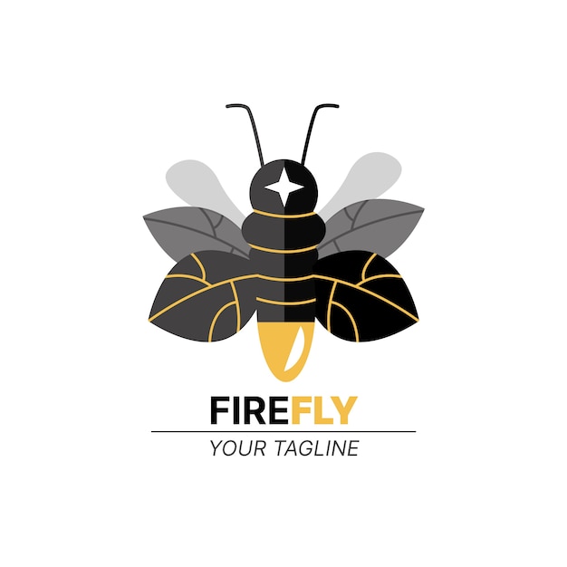 Free vector firefly branding logo template