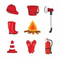 Free vector fireman equipment design