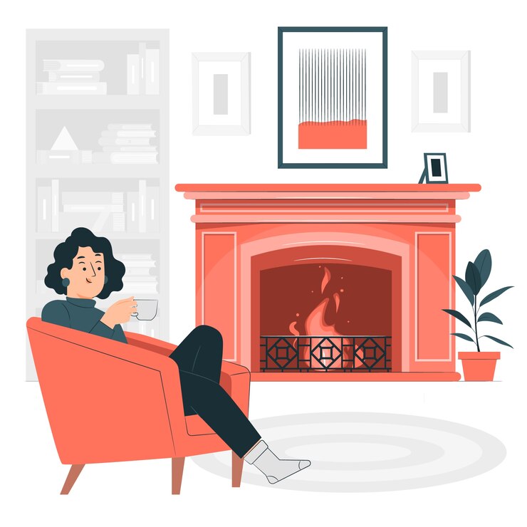Free Vector fireplace concept illustration