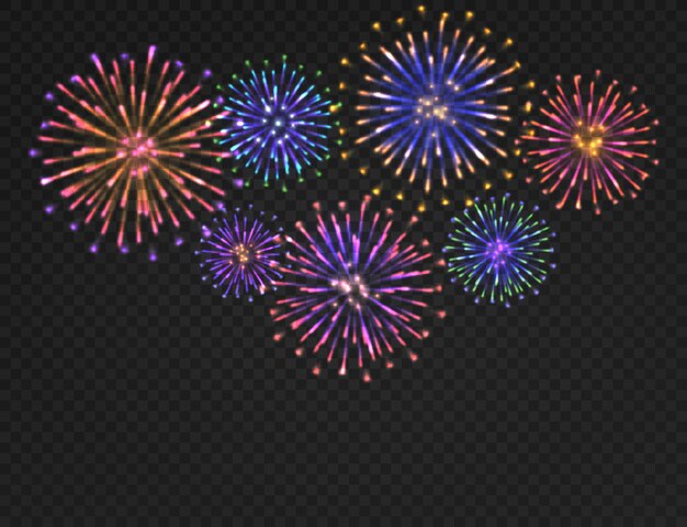 お祝い花火黒背景ポスター 無料のベクター