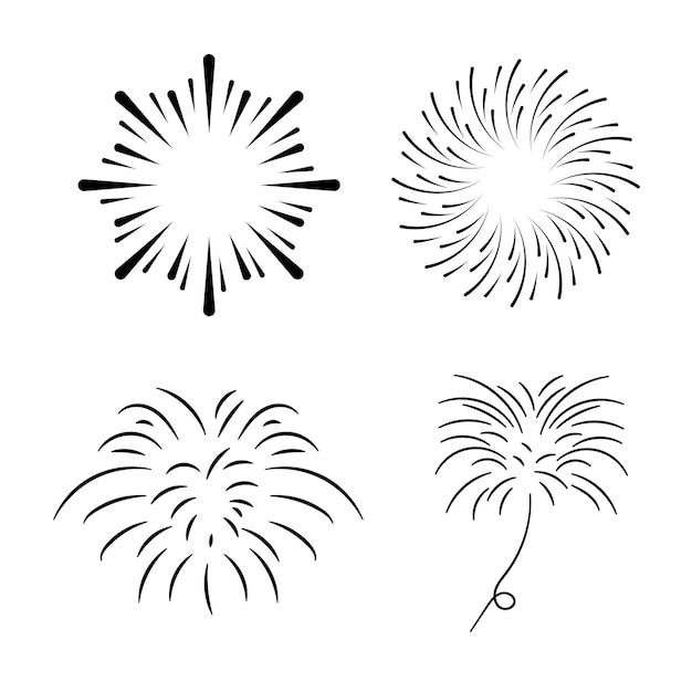 Free Vector firework lines explosions set