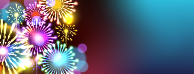 Free vector fireworks background. new year celebration concept.