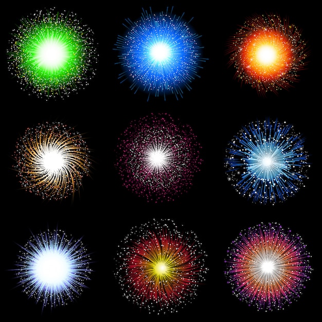 Free vector fireworks collection