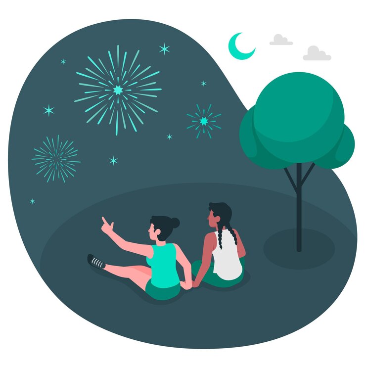 Free Vector fireworks concept illustration