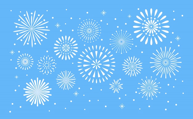 Fireworks explosion. celebration fuego fire or firework holiday