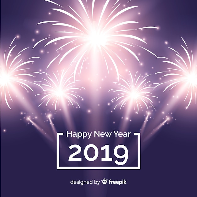 Fireworks new year 2019 background