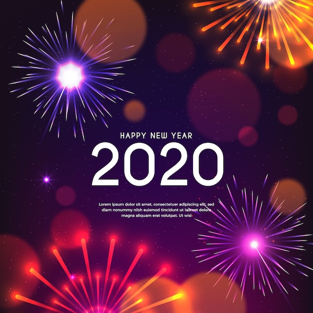 불꽃 놀이 새해 2020