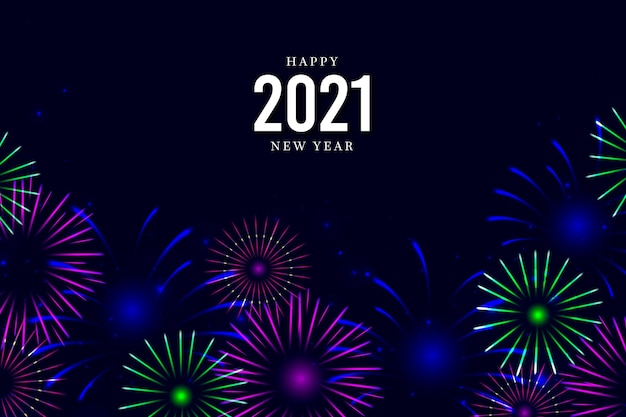 Free vector fireworks for new year celebration background