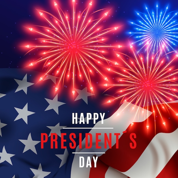 Free vector fireworks president's day