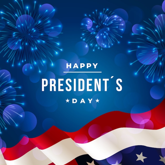 Free vector fireworks president's day