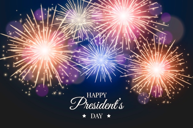 Free vector fireworks president's day