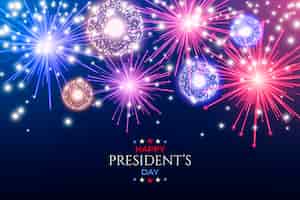 Free vector fireworks president's day