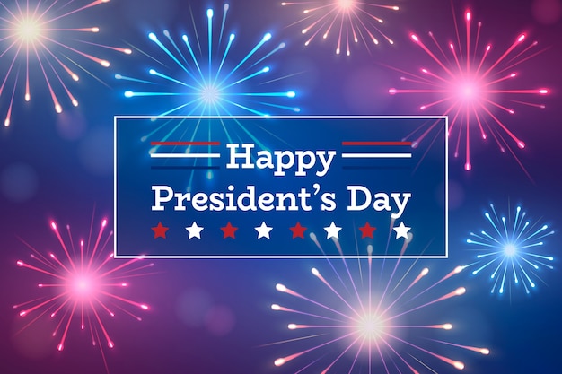 Free vector fireworks presidents day concept