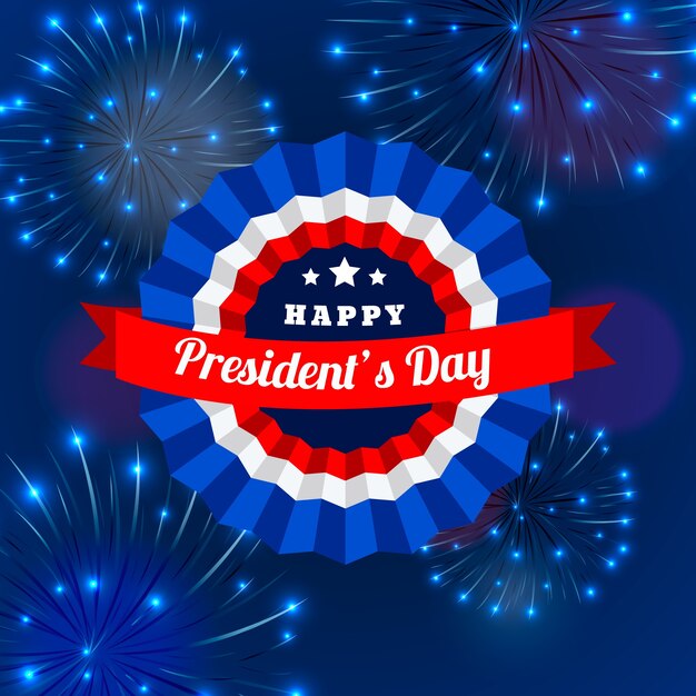 Free vector fireworks presidents day concept