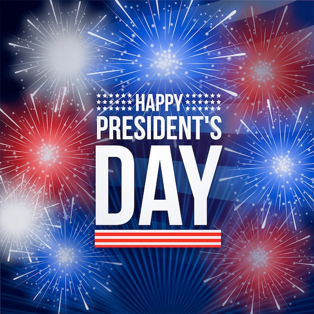 Free vector fireworks for presidents day concept