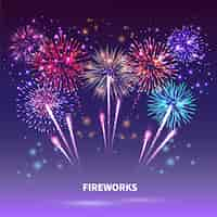 Free vector fireworks show  composition