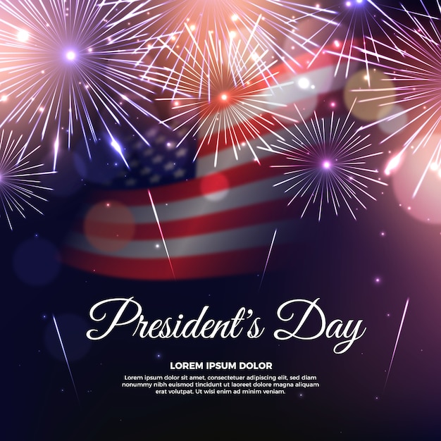 Free vector fireworks theme for presidents day