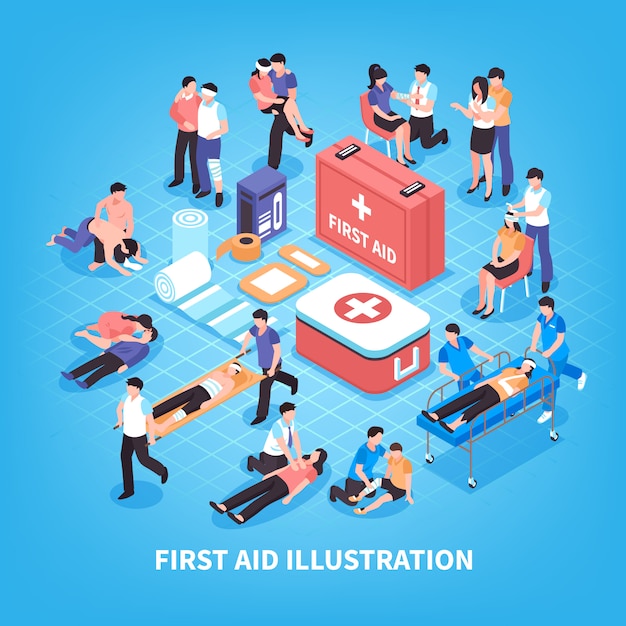 Free vector first aid isometric