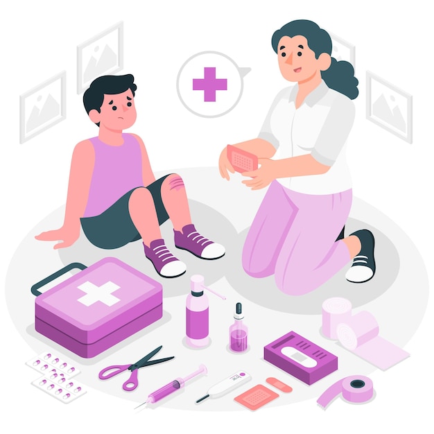First aid kit concept illustration