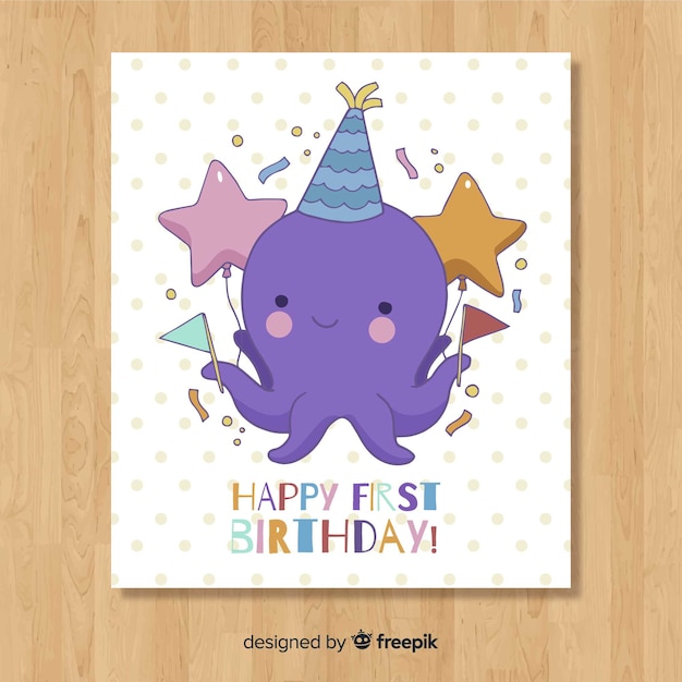 Primo design della carta di compleanno