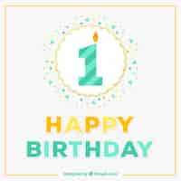 Free vector first birthday card