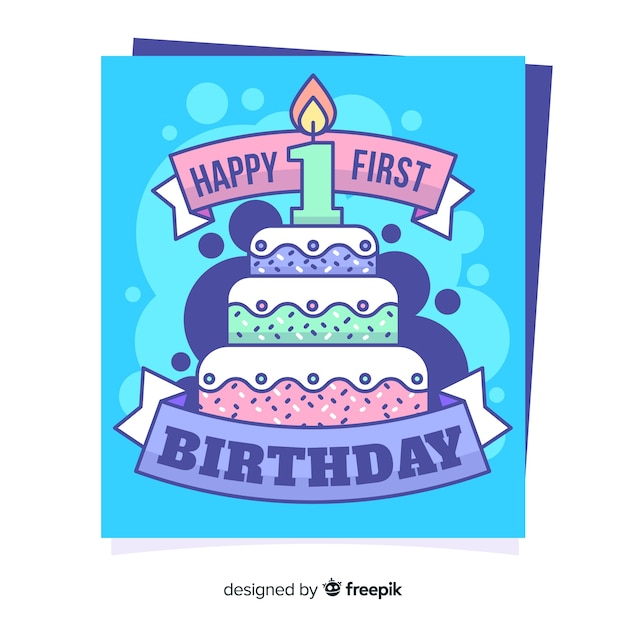 Download Free First Birthday Card Svg Dxf Eps Png Best Free Svg Files Download