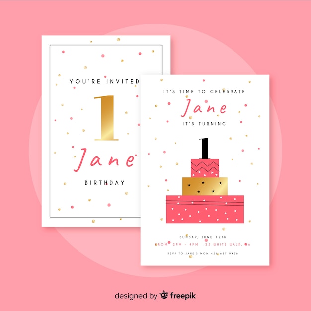 First birthday invitation card