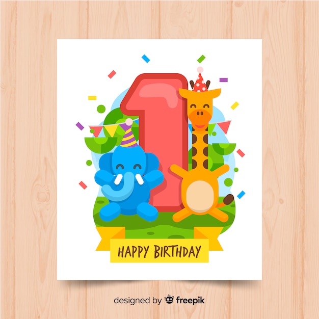 First birthday party invitation card