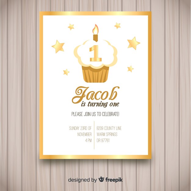 First birthday party invitation card