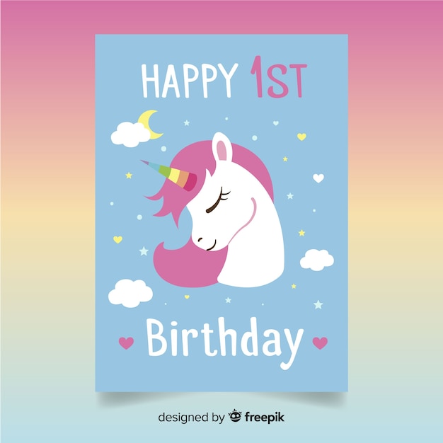 First birthday party invitation card